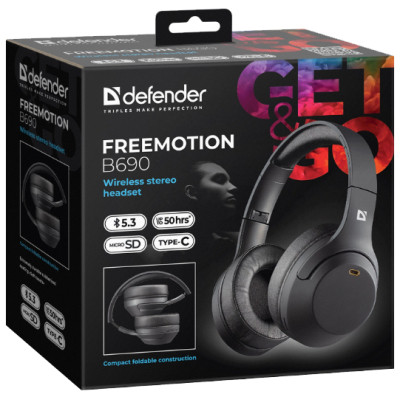 Наушники Defender FreeMotion B690 Bluetooth Black (63690) Винница - изображение 5