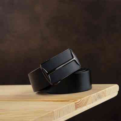 Ремень Vintage Мужской c матовым металлом Черный (20267) Винница