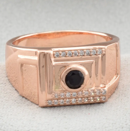 Печатка Xuping 11204 черные фианиты, позолота РО, ширина 10 мм, размер 19, вес 5,8 г, мужская Киев