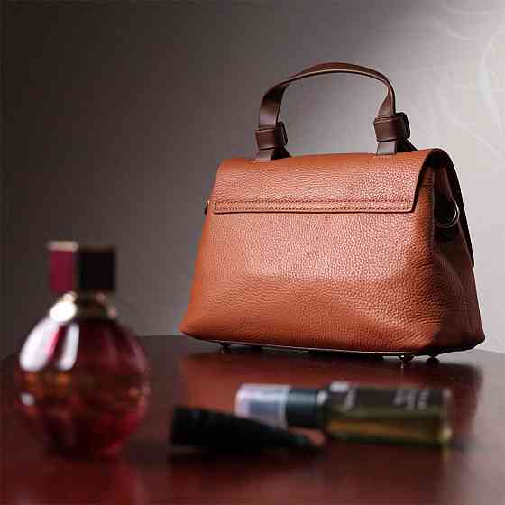 Елегантна сумка для жінок з короткою ручкою з натуральної шкіри Vintage 22669 Руда Київ