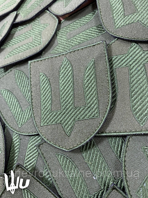 Шеврон Сухопутные войска олива (Форма щит. На липучке) Размер 8x7см Киев - изображение 2