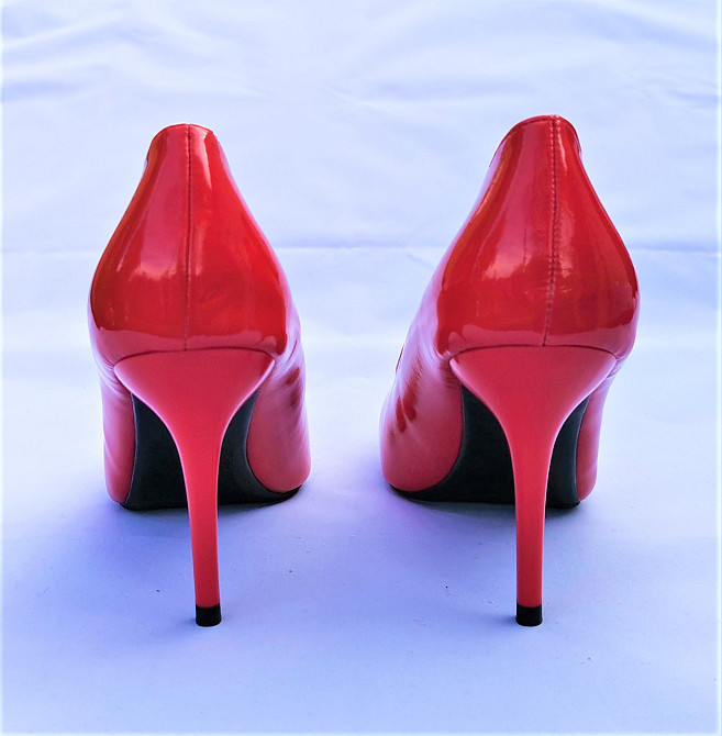Жіночі Червоні Туфлі на Каблуку Шпильке Лакові Класичні Лодочки (розміри: 36) — 3-7 Дніпро - фото 4