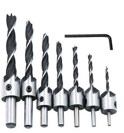 Набір з 7 свердл сзенкером по дереву 3-10ммм, циліндричних Винница