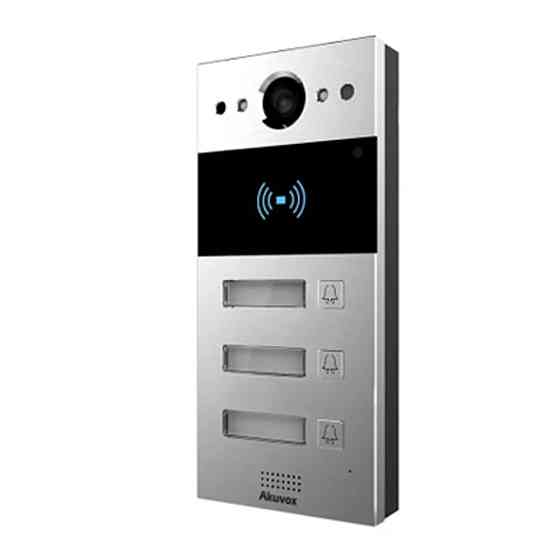 IP-відеопанель на 3 абоненти 2Mp Akuvox R20B SIP зі зчитувачем EM-Marine / Mifare / NFC (87-00032) Київ