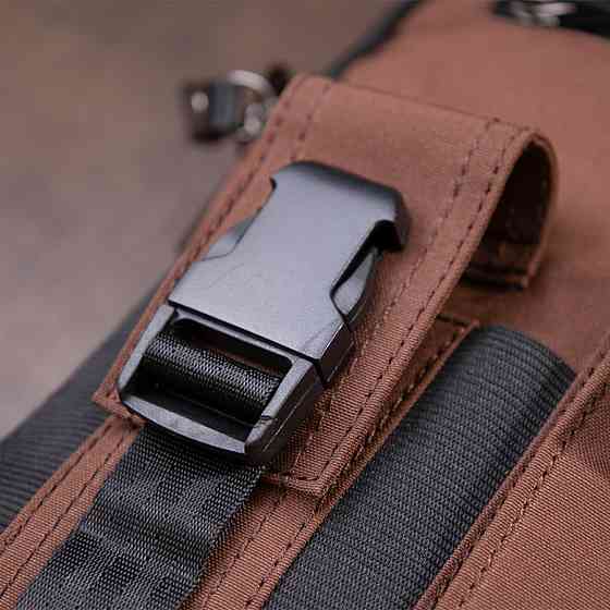 Універсальна текстильна чоловіча сумка на два відділення Коричнева (Vintage) Київ