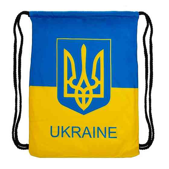 Рюкзак-мешок для обуви на затяжках UKRAINE 37х46 желто-голубой Киев
