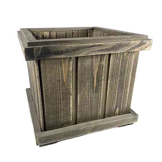 Ящик вазон садовый декоративный для цветов или для хранения вещей из натурального дерева 33х33х28,5 см Каменец-Подольский