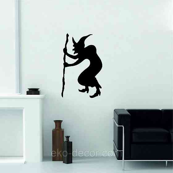 Декоративне настінне Панно «Ведьма», Декор на стіну 110*69 см, Чорний Київ