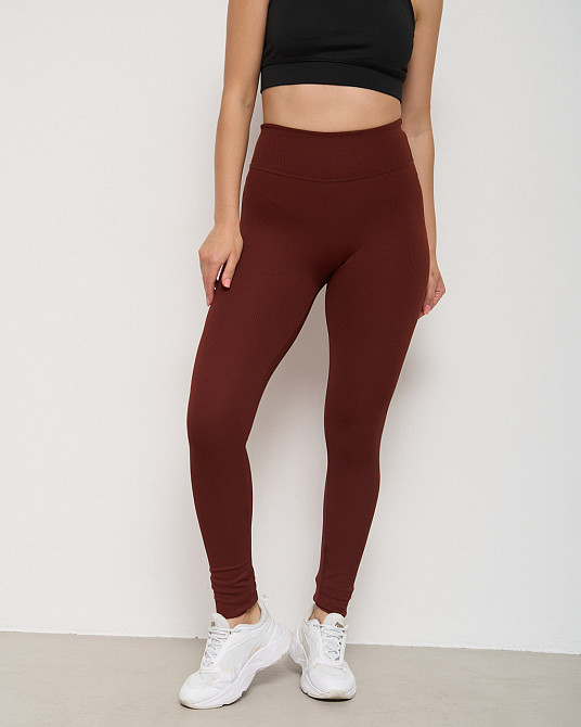 Лосини жіночі в рубчик Nicoletta 10076 Коричневий, XL Київ - фото 4