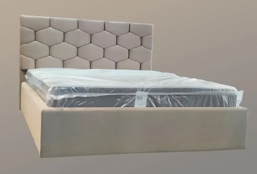 Ліжко BNB Двоспальне Octavius Premium 180 х 200 см Simple З додатковою металевою цільнозварною рамою Мокко Київ - фото 5