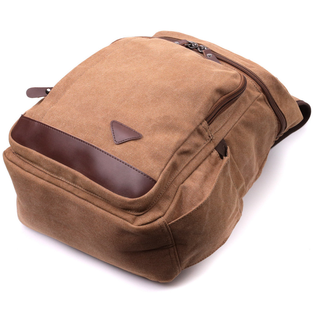 Текстильний рюкзак з кишенею для ноутбука Vintage sale_15075 Пісочний Київ - фото 3