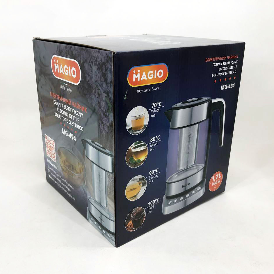 Чайник з індикацією і підсвічуванням MAGIO MG-494, Електрочайник з функцією автовідключення ZQ-36 Івано-Франківськ - фото 3