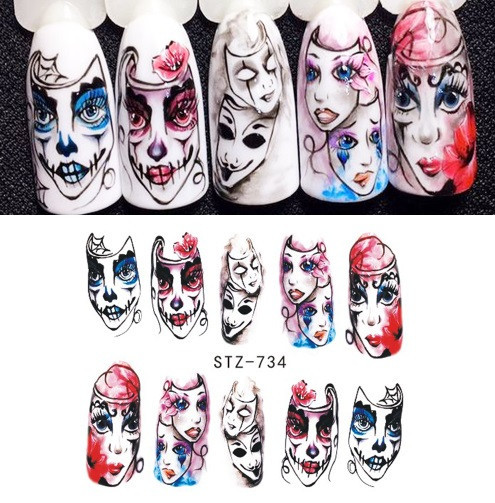 Наклейки для нігтів Хелловін декоративні 5 на 6 см різнобарвний Київ - фото 1