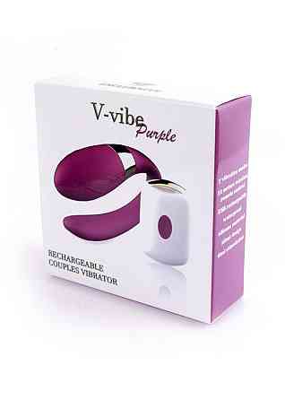 Вібратор для пар - V-Vibe Purple, USB, 7 Function, Remote Control Sex Aura Київ