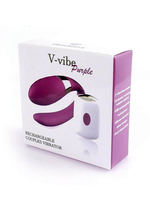 Вібратор для пар - V-Vibe Purple, USB, 7 Function, Remote Control Sex Aura Київ - фото 5