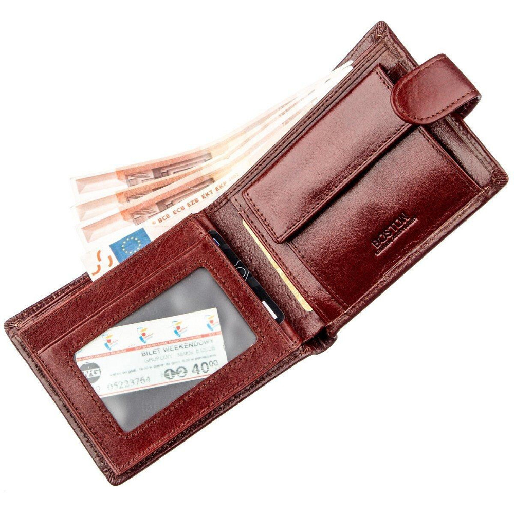 Компактный мужской кошелек Boston 18810 Коричневый Киев - изображение 3