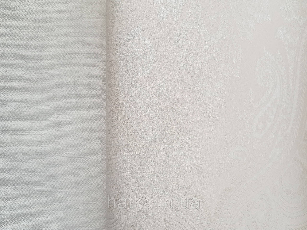 Обои виниловые на флизелине AS creation Garda 1.06Х10.05 классика вензеля крупные бежевые серебристые Киев - изображение 2