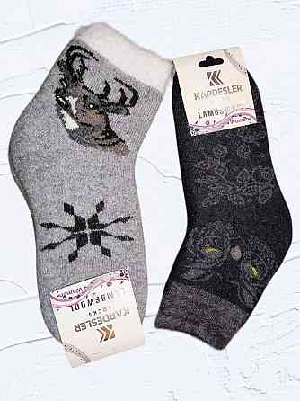 Жіночі вовняні теплі шкарпетки зимовий принт (2 шт.) Kardesler 10234 Київ