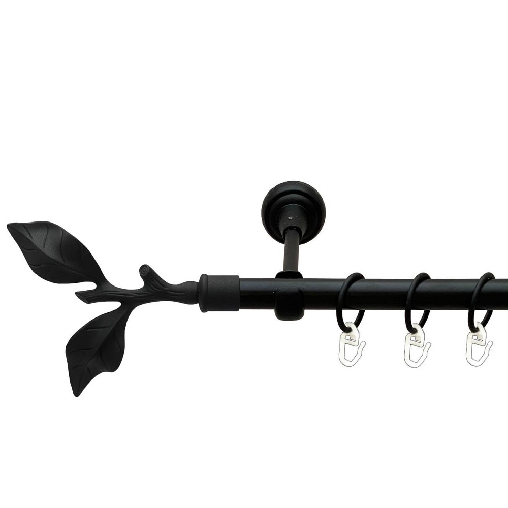 Карниз Orvit Листок Троянди металевий однорядний відкритий гладка труба кільце металеве Чорний Оксамит 19 мм 200 см (00-00027054) Львів - фото 1