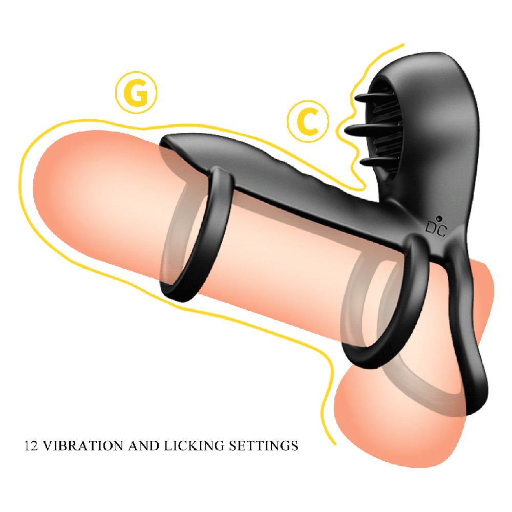 Насадка на член - Pretty Love Vibrating Penis Sling Jammy Black Sex Aura Київ - фото 5