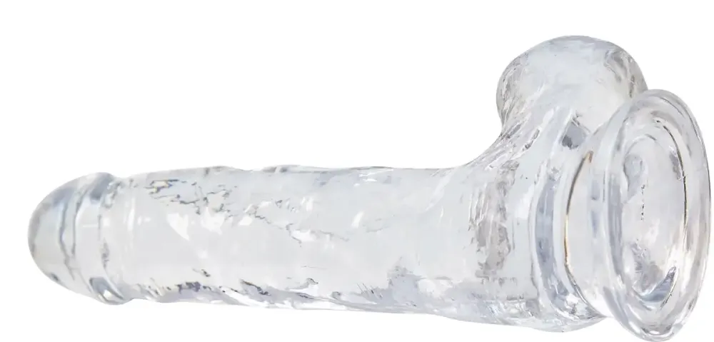 Прозрачный фаллоимитатор на присоске ADDICTION — Clear Dildo with Balls 8″, вибропуля в подарок Львов - изображение 4
