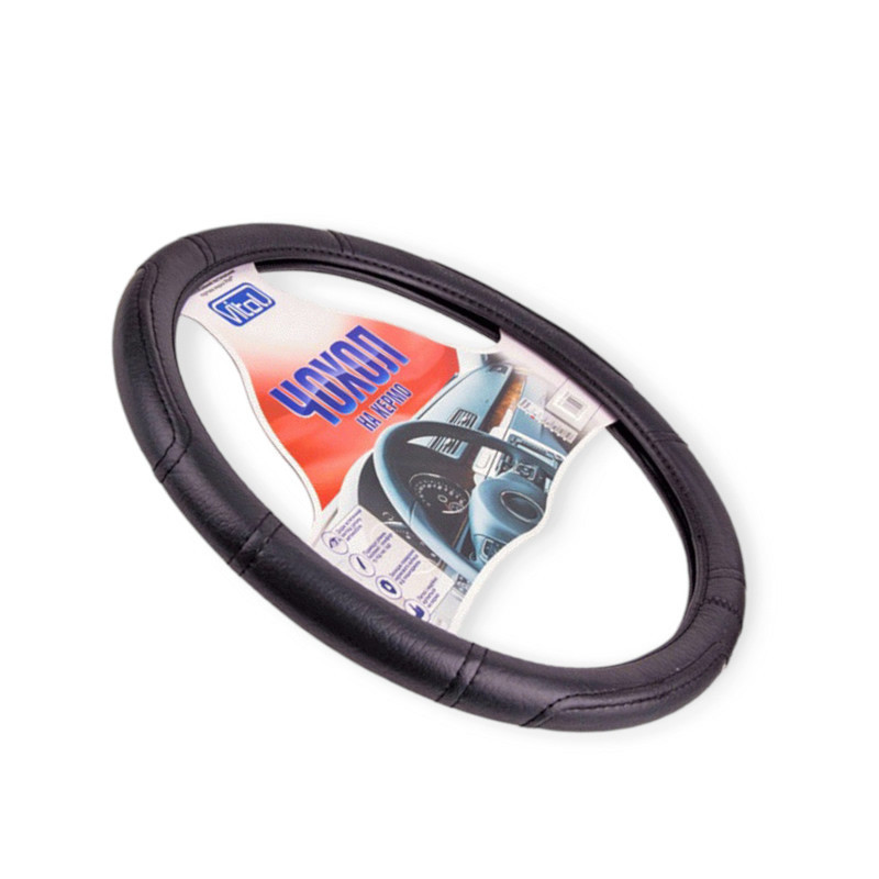 Чохол xxl шкірозамінник (44 - 46 см) чорний чорна нитка керма Мукачево - фото 1