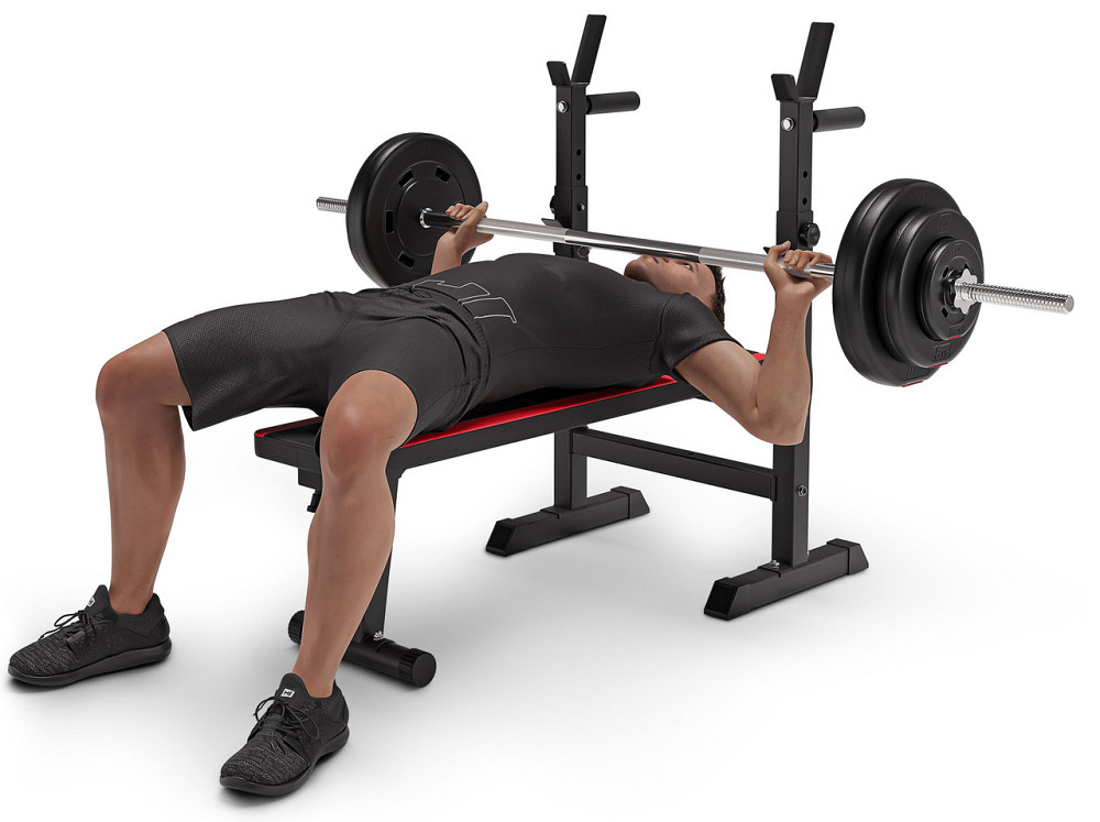 Набір Hop-Sport Premium 59кг з лавою HS-1080 та штангою Київ - фото 7