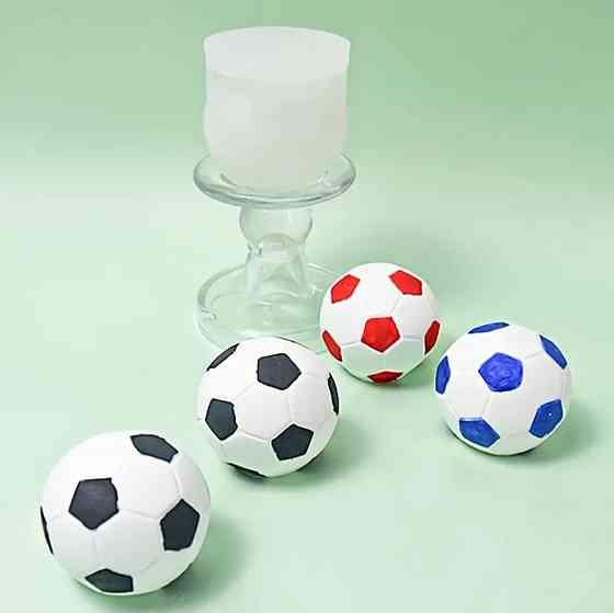 Молд силиконовый Футбольный мяч 65 на 66 мм серый Киев