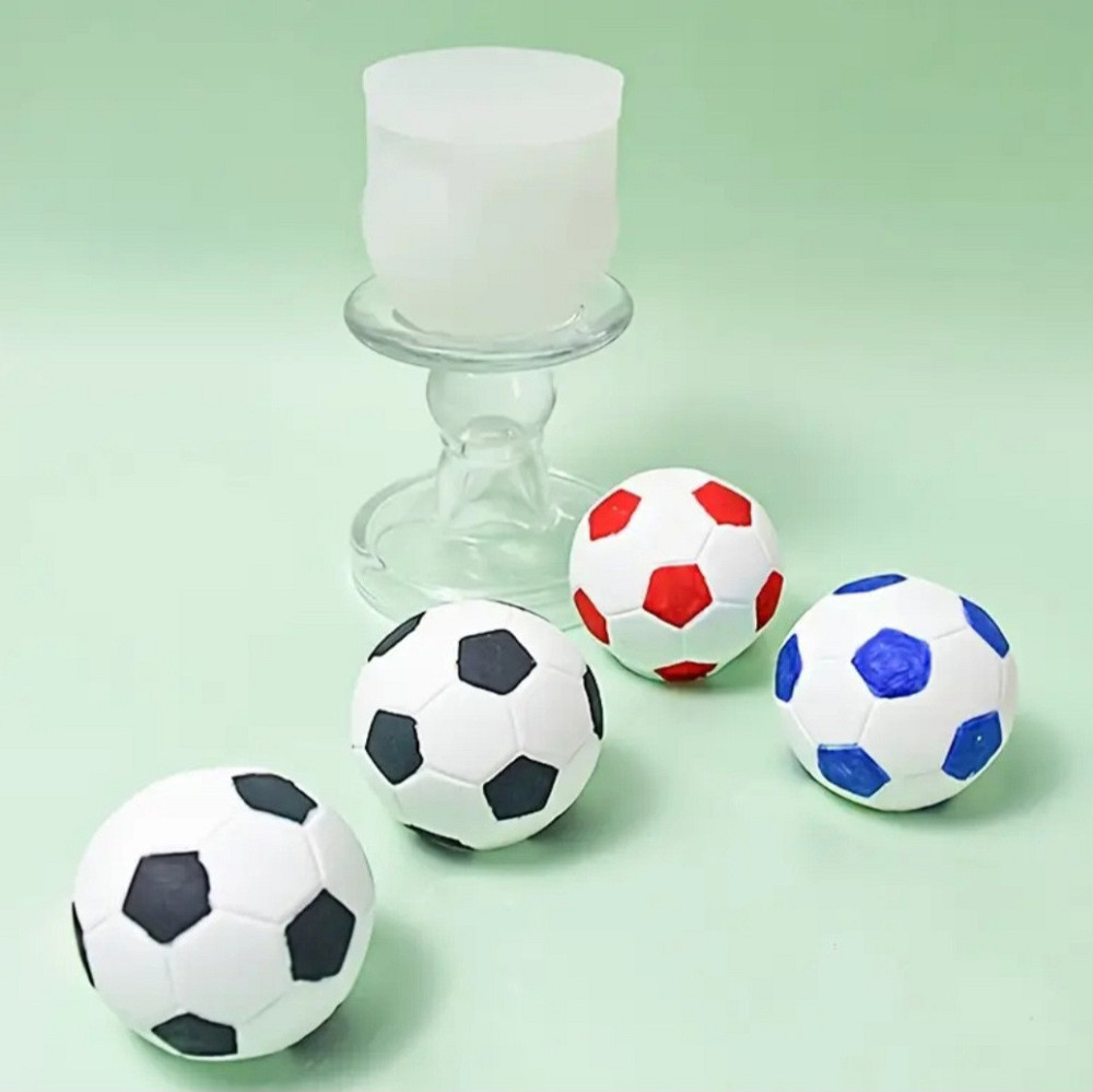 Молд силіконовий Футбольний м'яч 65 на 66 мм сірий Київ - фото 3