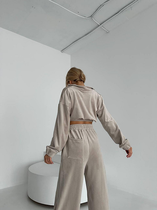 Жіночий велюровий прогулянковий костюм двійка: кофта і штани Одеса - фото 4