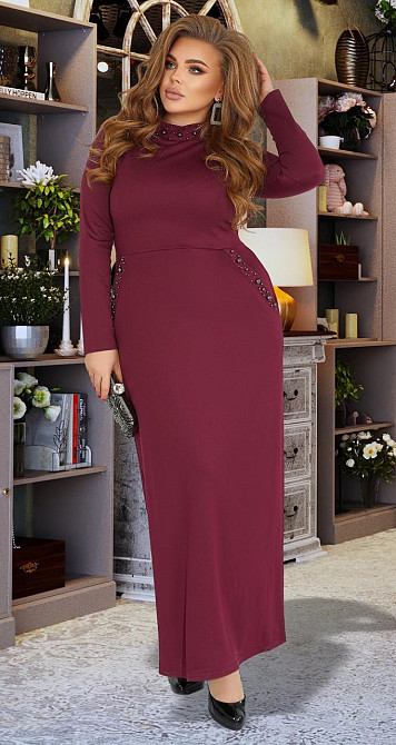 Довге плаття великого розміру з перлами (46) Київ - фото 4