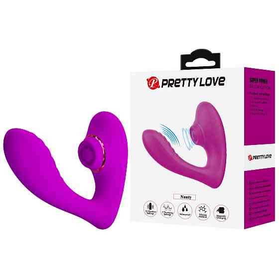 Вибратор с клиторальной пульсацией Pretty Love Nauty, фиолетовый, 14 х 10.9 см Sex Aura Киев
