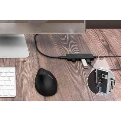 Концентратор Digitus USB-A and USB-C to 4xUSB 1x USB-C 1.2m Black (DA-70236) Вінниця