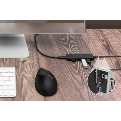 Концентратор Digitus USB-A and USB-C to 4xUSB 1x USB-C 1.2m Black (DA-70236) Винница - изображение 2