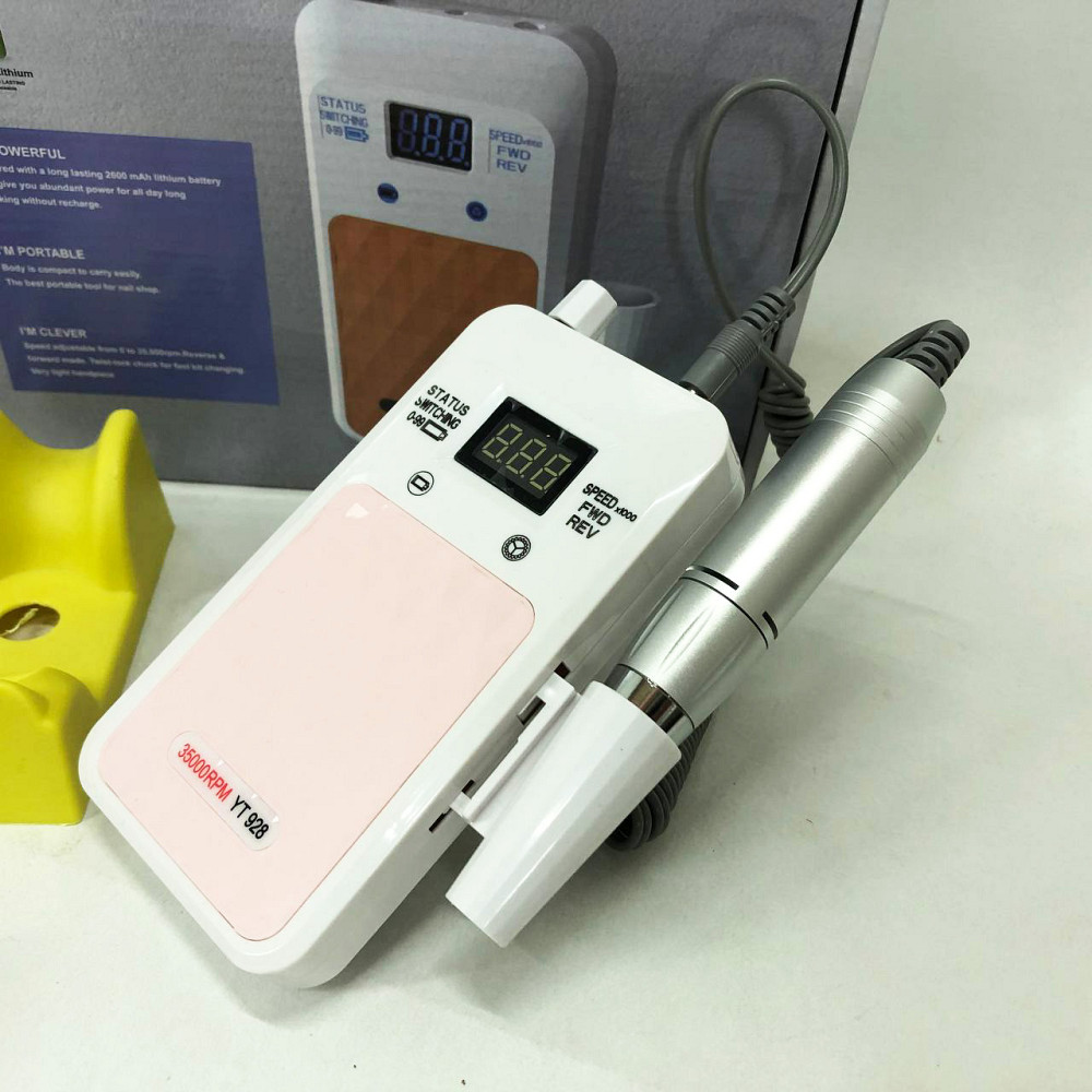 Фрезер для маникюра и коррекции ногтей Nail Drill YT-928 белый, Маникюрный фрезер с подсветкой UG-37 Львов - изображение 1