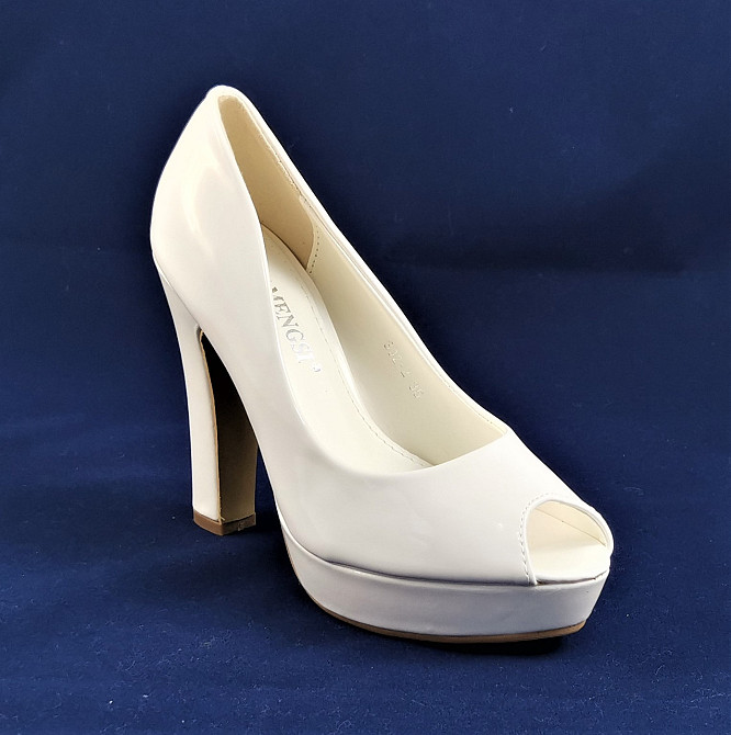Жіночі Білі Туфлі на Кабуці Лакові моделі (розміри: 37) - 02-2 Дніпро - фото 3