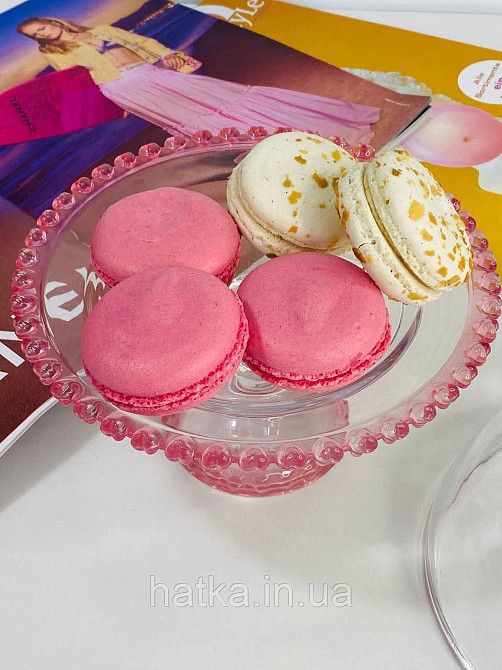 Тортівниця кришка+підставка для торта «Рожеве Серце» 19.5 см прозоре з рожевим обідком у вигляді серця Київ - фото 1