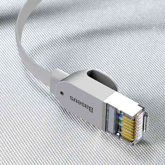 Патч-корд Baseus мережевий кабель Ethernet Cat6 RJ 45 Gigabit Network PCWL-D0G (Сірий, 5м, Плоский) Миколаїв