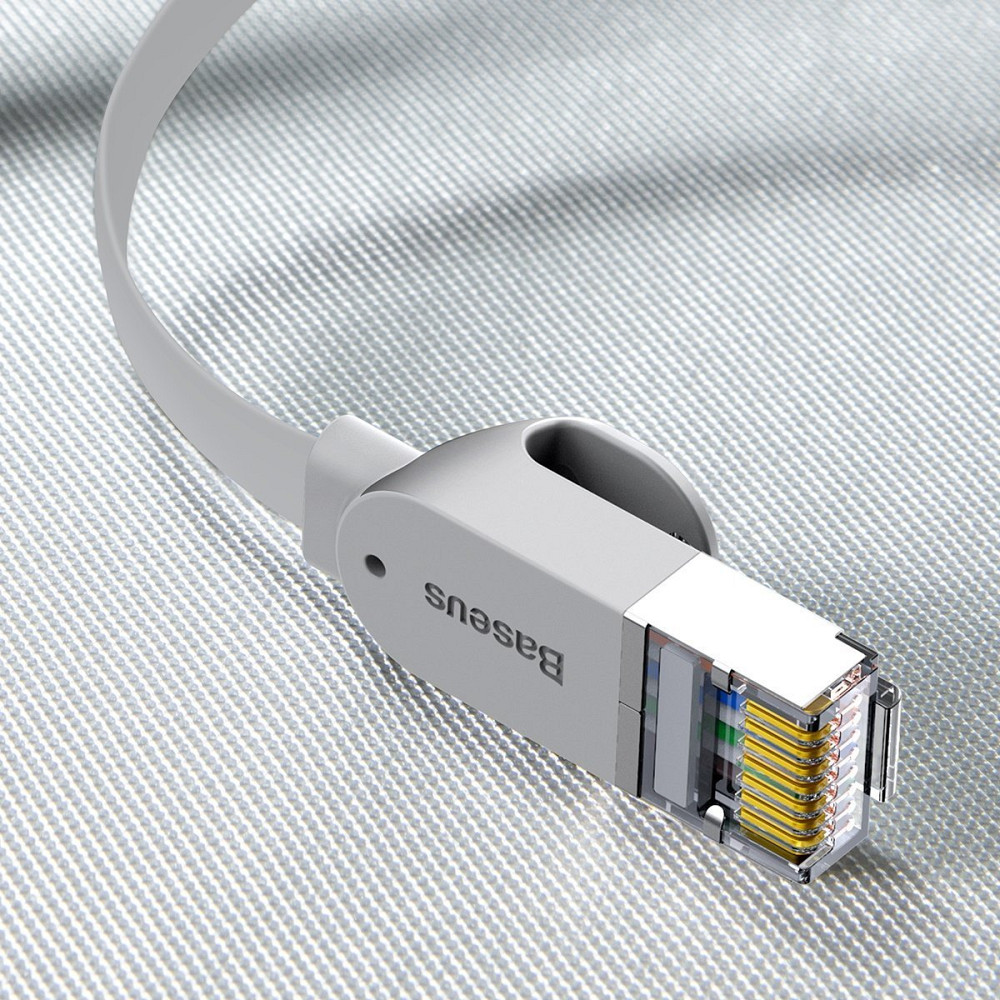 Патч-корд Baseus мережевий кабель Ethernet Cat6 RJ 45 Gigabit Network PCWL-D0G (Сірий, 5м, Плоский) Миколаїв - фото 6