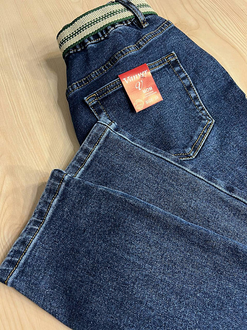 Джинси жіночі Vanver 8260 MOM з резинкою на талії і ременем сині, синій, 29, 29, 78 см, 108 см Київ - фото 7