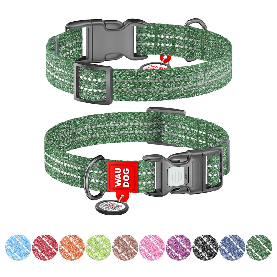 Нашийник WAUDOG Re-cotton з QR паспортом, відновлена бавовна, пластикова пряжка (ширина 20 мм, Коломыя - изображение 1