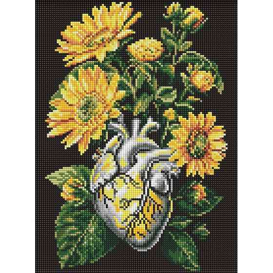 Алмазна мозаїка "Соняшники та серце" ©art_selena_ua AMO20178, 30х40 см Вінниця