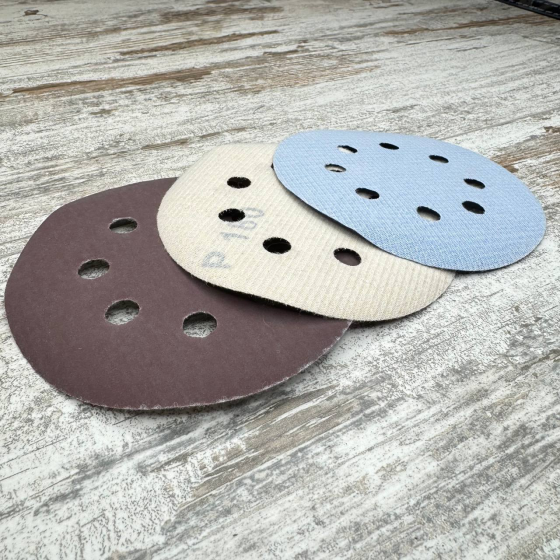 Набор шлифовальных кругов 100 шт 125 мм 8 отверстий на липучке универсальные для дерева и металла Киев