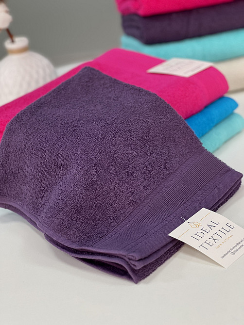 Рушник махровий Ideal Textile з бордюром однотонний 360 г/м2 50х80 см (56860711) Темно-фіолетовий Чернівці - фото 6