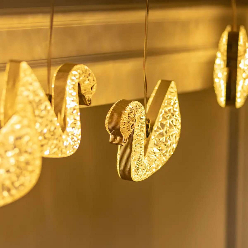 Гирлянда штора с фигурками Сваровски 3 метра 6 ламп теплый желтый свет 6L3MSWA Киев - изображение 6