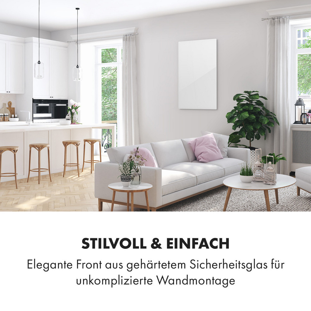 Инфракрасный обогреватель Crystal Wall 100x60см 600Вт с недельным таймером IP54 белый (Германия, читать Ровно - изображение 3