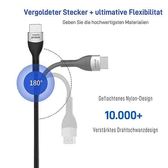 HDMI кабель 2.1 8K 60Hz 1.8м Prolink, кабель HDMI-HDMI для телевізора, монітора, ПК, PS5, Xbox Київ
