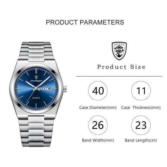 Мужские наручные классические часы Poedagar Teodor (Серебристые) Винница - изображение 10