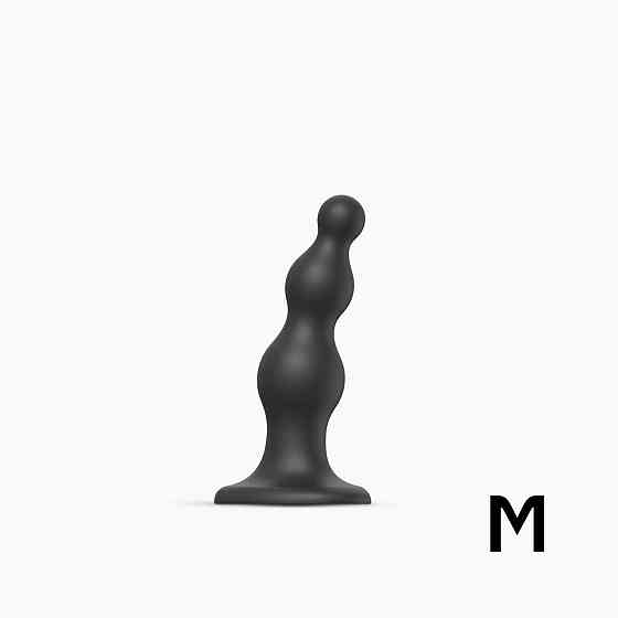 Насадка для страпона Strap-On-Me Dildo Plug Beads Black M Sex Aura Київ