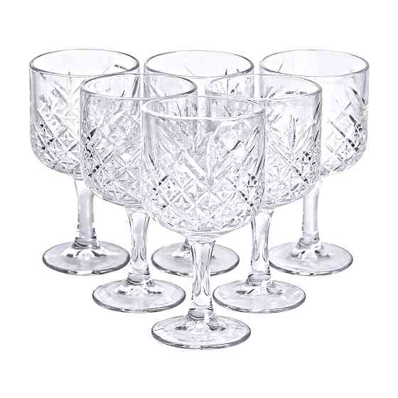 Yiwu Келихи для вина на високій ніжці набір 6 шт винний келих скляний прозорий 400 мл HP-YH-44 Коломия